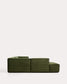 Divano ad angolo Blok 5 posti con terminale sinistro in velluto a coste spesso verde 255 x 320 cm FSC Mix Credit