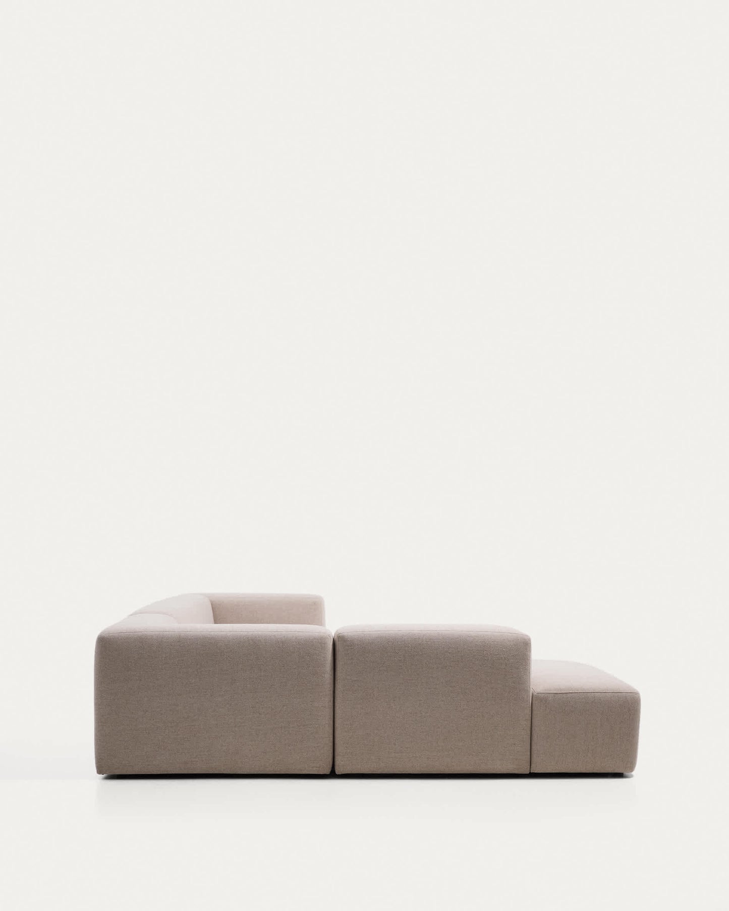 Divano ad angolo Blok 5 posti con terminale sinistro in ciniglia beige 255 x 320 cm FSC Mix Credit