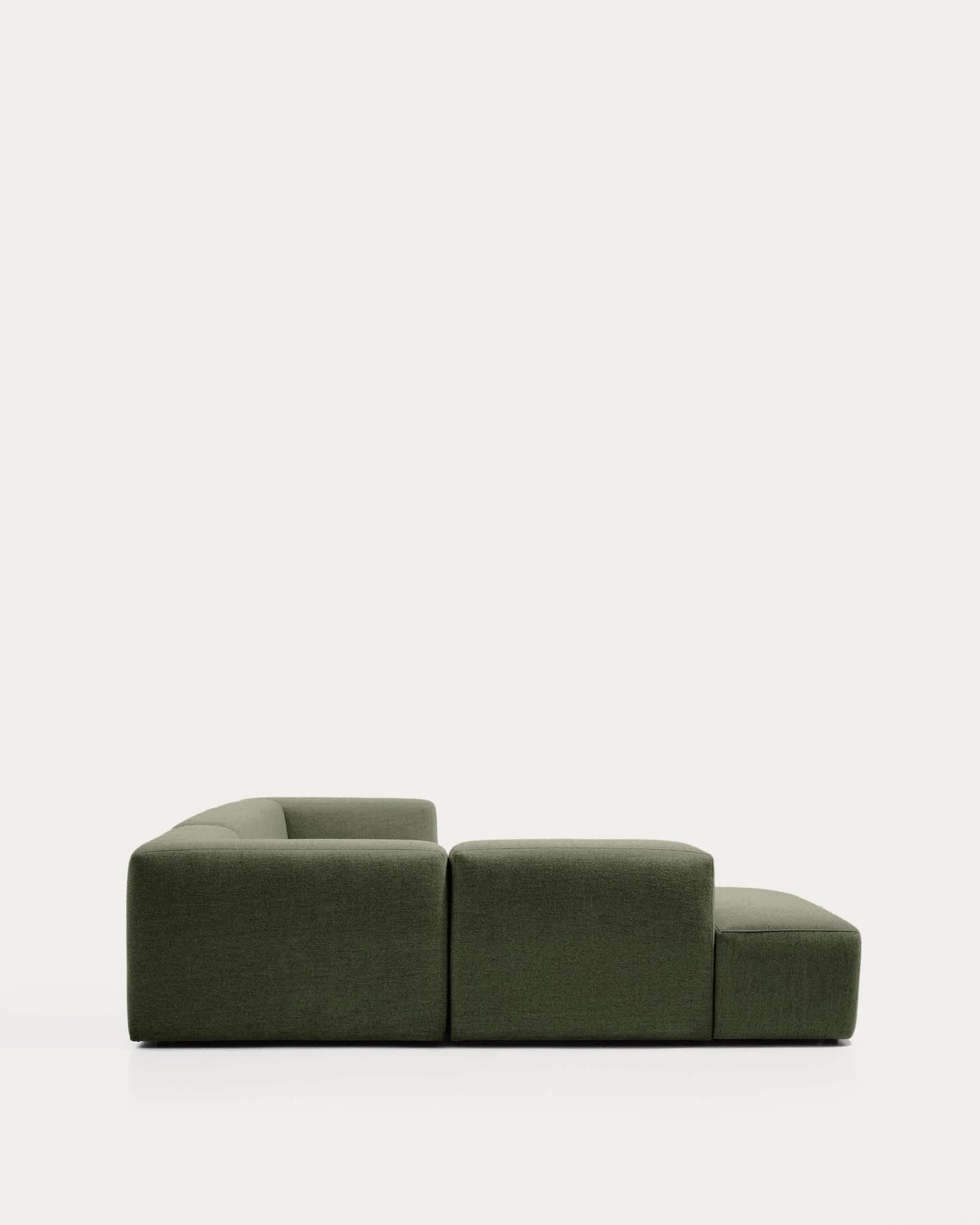 Divano ad angolo Blok 5 posti con terminale sinistro in ciniglia verde muschio 255 x 320 cm FSC Mix Credit