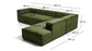Divano ad angolo Blok 5 posti con terminale destro in velluto a coste spesso verde 320 x 255 cm FSC Mix Credit