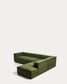 Divano ad angolo Blok 5 posti con terminale destro in velluto a coste spesso verde 320 x 255 cm FSC Mix Credit