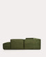 Divano ad angolo Blok 5 posti con terminale destro in velluto a coste spesso verde 320 x 255 cm FSC Mix Credit