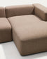 Divano ad angolo Blok 5 posti con terminale destro in ciniglia marrone 320 x 255 cm FSC Mix Credit