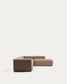 Divano ad angolo Blok 5 posti con terminale destro in ciniglia marrone 320 x 255 cm FSC Mix Credit