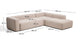 Divano ad angolo Blok 5 posti con terminale destro in ciniglia beige 320 x 255 cm FSC Mix Credit