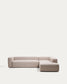 Divano ad angolo Blok 5 posti con terminale destro in ciniglia beige 320 x 255 cm FSC Mix Credit