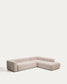 Divano ad angolo Blok 5 posti con terminale destro in ciniglia beige 320 x 255 cm FSC Mix Credit