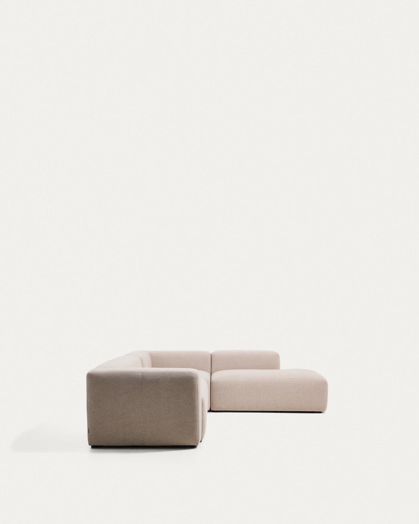 Divano ad angolo Blok 5 posti con terminale destro in ciniglia beige 320 x 255 cm FSC Mix Credit