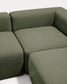 Divano ad angolo Blok 5 posti con terminale destro in ciniglia verde muschio 320 x 255 cm FSC Mix Credit