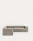 Divano ad angolo Blok 5 posti in ciniglia rosa 320 x 290 cm/290 x 320 cm