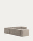 Divano ad angolo Blok 5 posti in ciniglia rosa 320 x 290 cm/290 x 320 cm