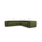 Divano ad angolo Blok 5 posti in velluto a coste spesso verde 320 x 290 cm/290 x 320 cm