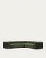 Divano ad angolo Blok 5 posti in velluto a coste spesso verde 320 x 290 cm/290 x 320 cm