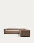 Divano ad angolo Blok 5 posti in ciniglia marrone 320 x 290 cm / 290 x 320 cm FSC Mix Credit