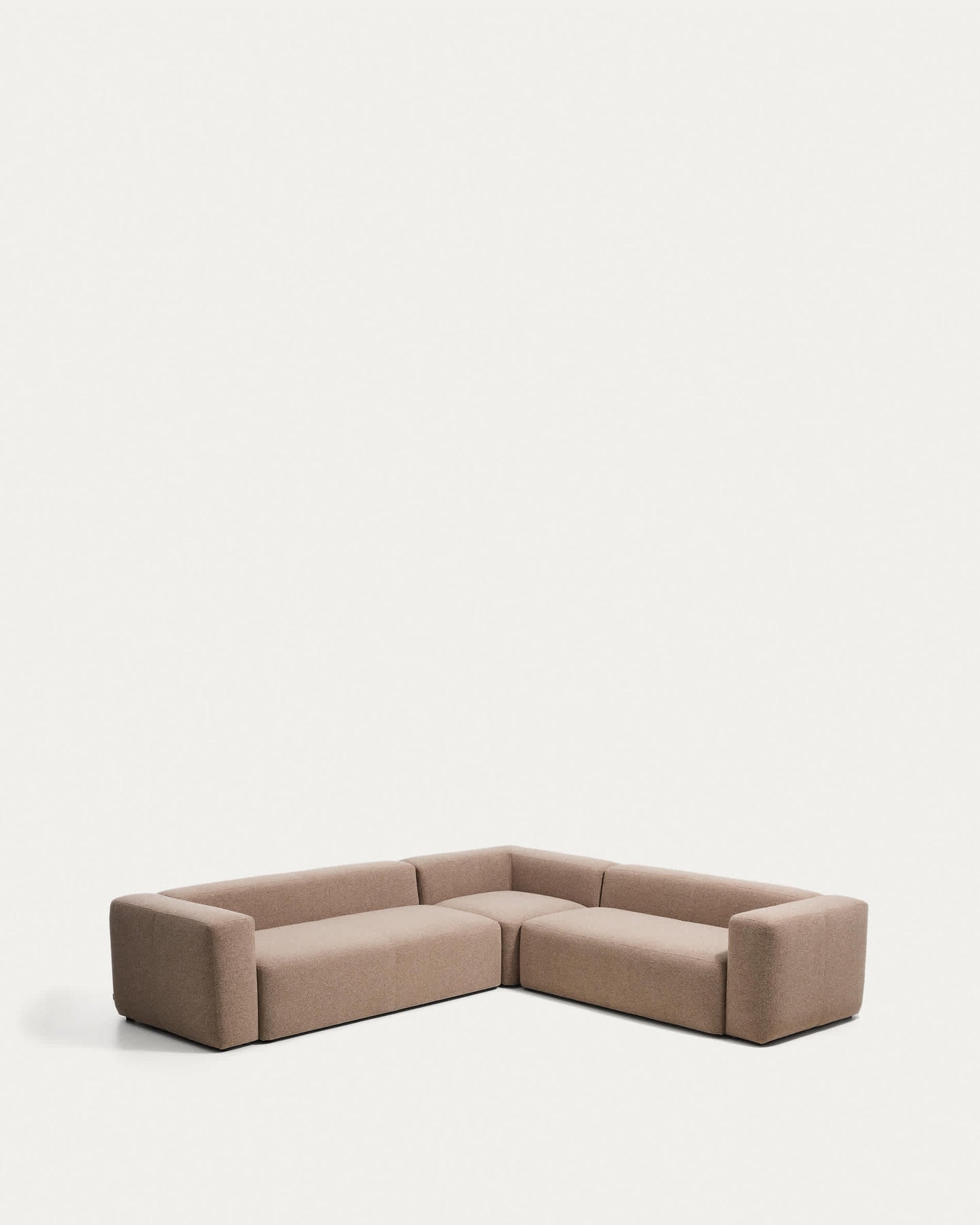 Divano ad angolo Blok 5 posti in ciniglia marrone 320 x 290 cm / 290 x 320 cm FSC Mix Credit