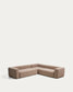 Divano ad angolo Blok 5 posti in ciniglia marrone 320 x 290 cm / 290 x 320 cm FSC Mix Credit
