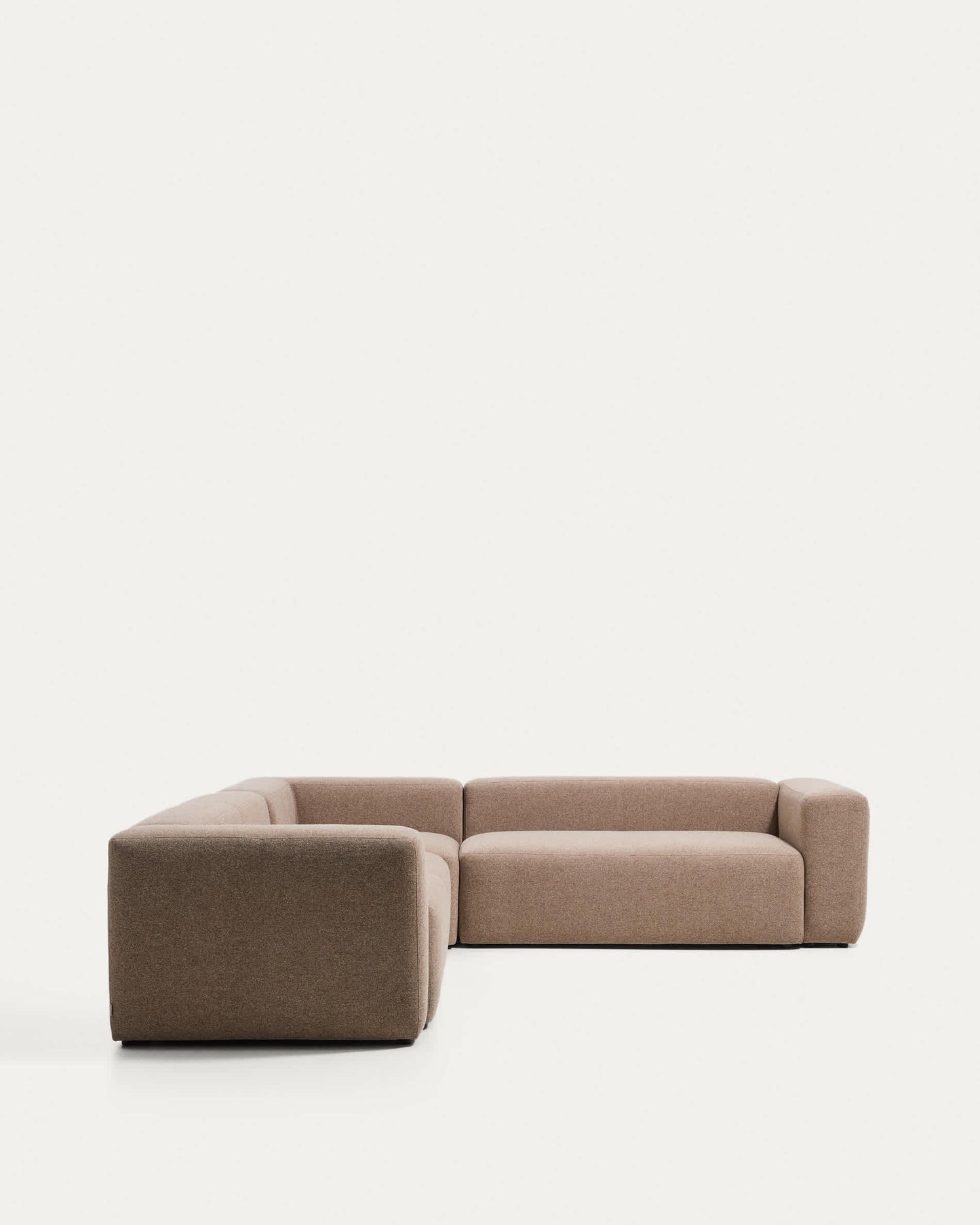 Divano ad angolo Blok 5 posti in ciniglia marrone 320 x 290 cm / 290 x 320 cm FSC Mix Credit