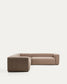 Divano ad angolo Blok 5 posti in ciniglia marrone 320 x 290 cm / 290 x 320 cm FSC Mix Credit