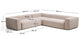 Divano ad angolo Blok 5 posti in ciniglia beige 320 x 290 cm / 290 x 320 cm FSC Mix Credit