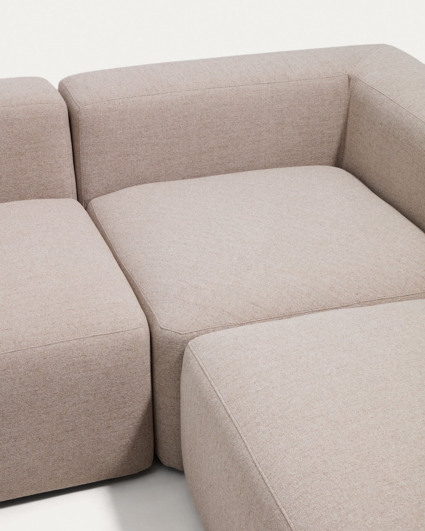 Divano ad angolo Blok 5 posti in ciniglia beige 320 x 290 cm / 290 x 320 cm FSC Mix Credit