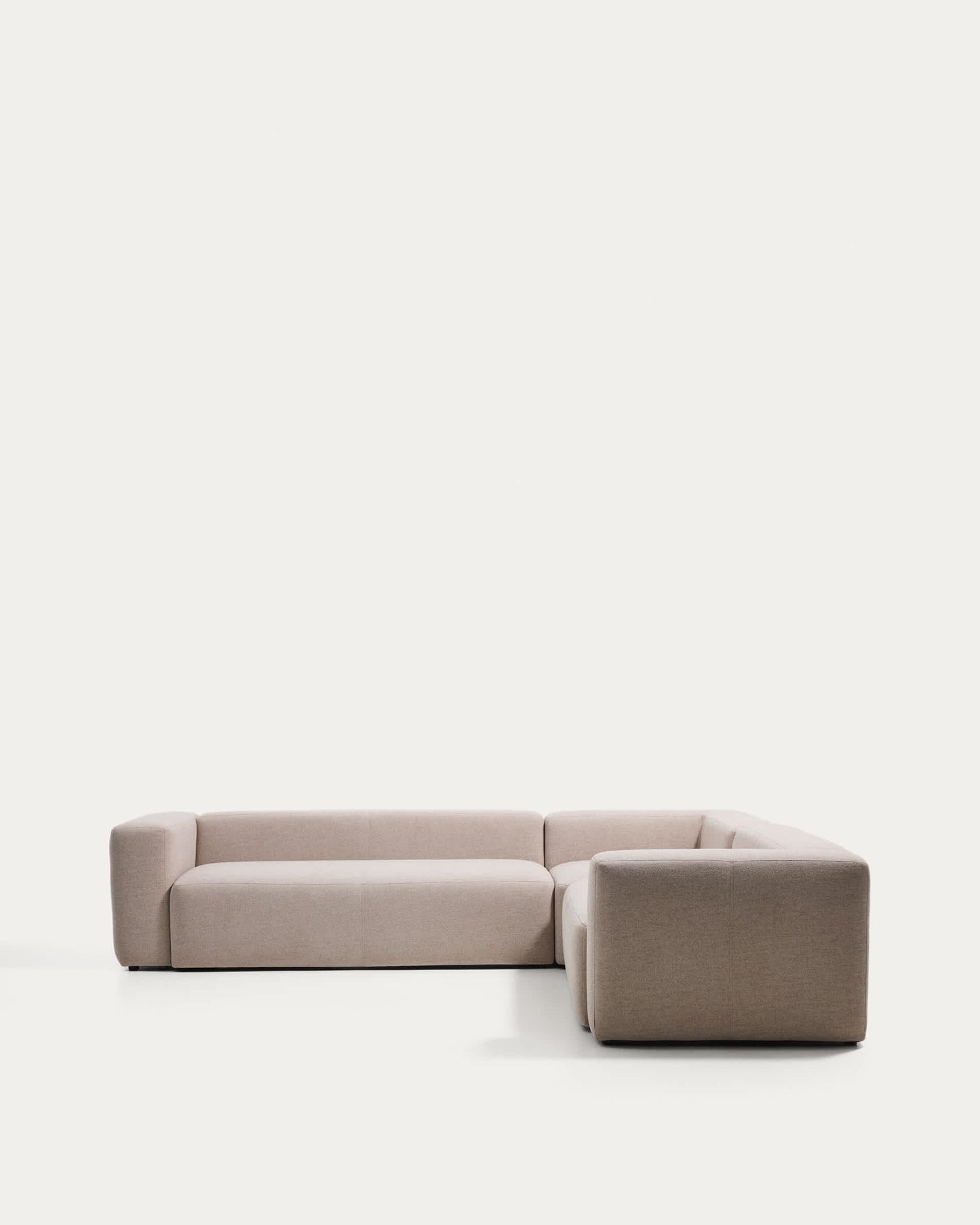 Divano ad angolo Blok 5 posti in ciniglia beige 320 x 290 cm / 290 x 320 cm FSC Mix Credit