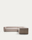 Divano ad angolo Blok 5 posti in ciniglia beige 320 x 290 cm / 290 x 320 cm FSC Mix Credit