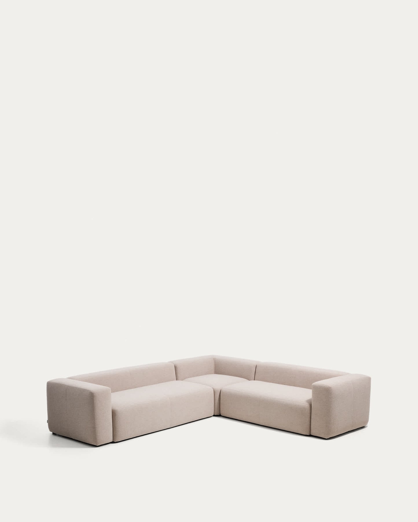 Divano ad angolo Blok 5 posti in ciniglia beige 320 x 290 cm / 290 x 320 cm FSC Mix Credit