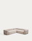 Divano ad angolo Blok 5 posti in ciniglia beige 320 x 290 cm / 290 x 320 cm FSC Mix Credit