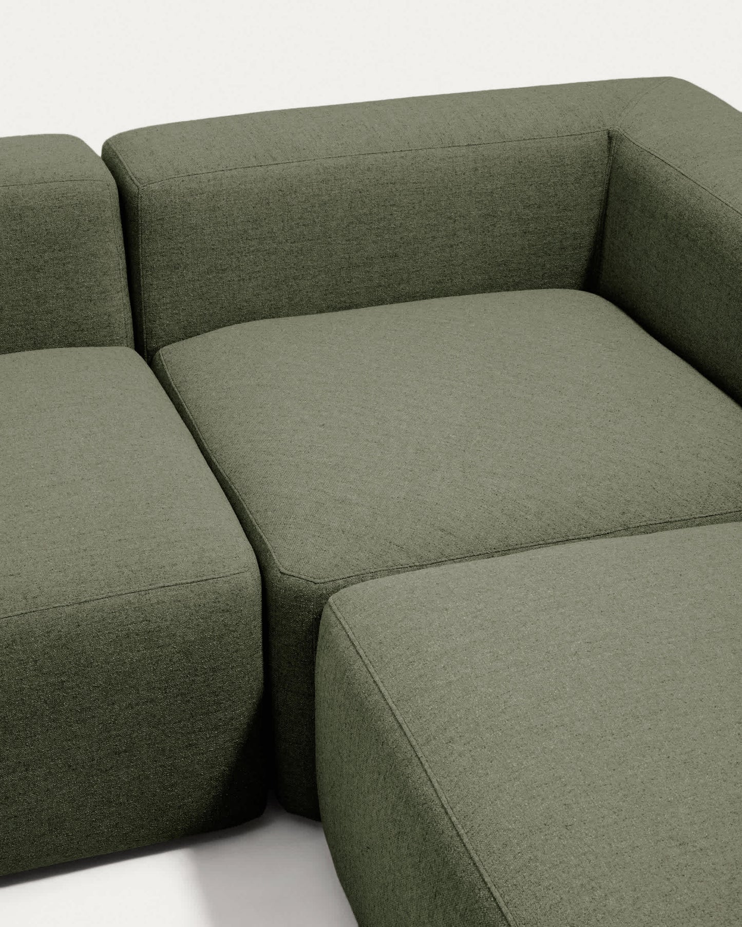 Divano ad angolo Blok 5 posti in ciniglia verde muschio 320 x 290 cm / 290 x 320 cm FSC Mix Credit
