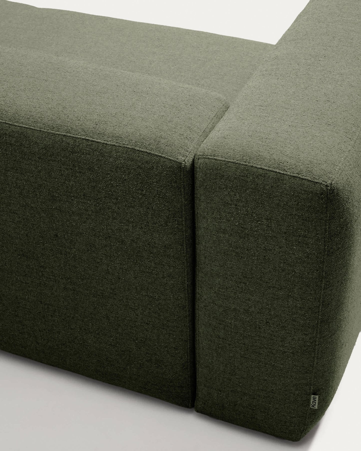 Divano ad angolo Blok 5 posti in ciniglia verde muschio 320 x 290 cm / 290 x 320 cm FSC Mix Credit