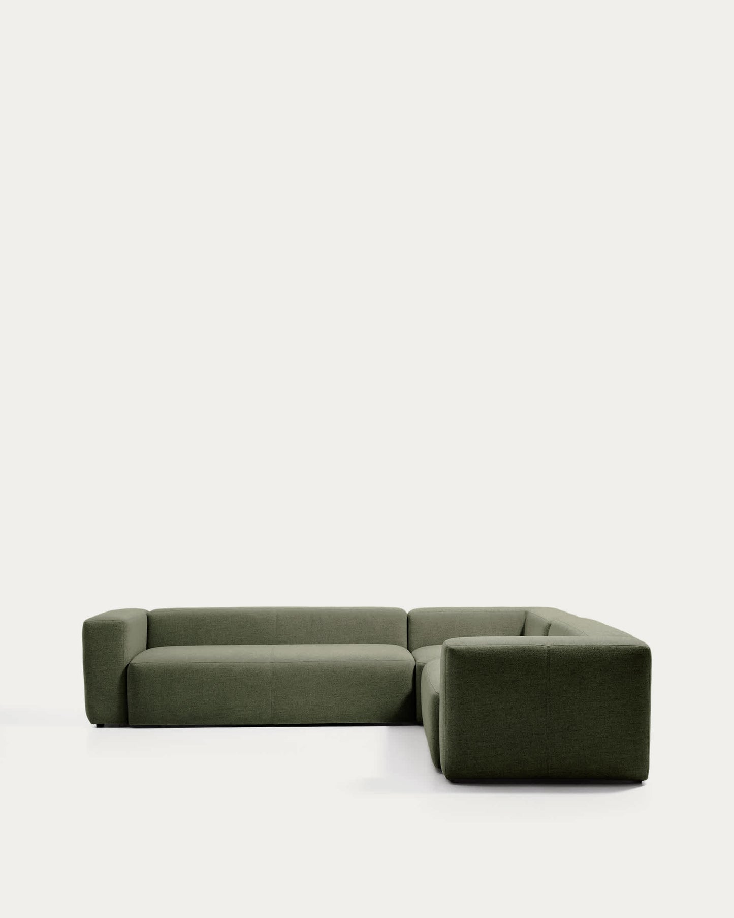 Divano ad angolo Blok 5 posti in ciniglia verde muschio 320 x 290 cm / 290 x 320 cm FSC Mix Credit
