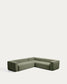 Divano ad angolo Blok 5 posti in ciniglia verde muschio 320 x 290 cm / 290 x 320 cm FSC Mix Credit