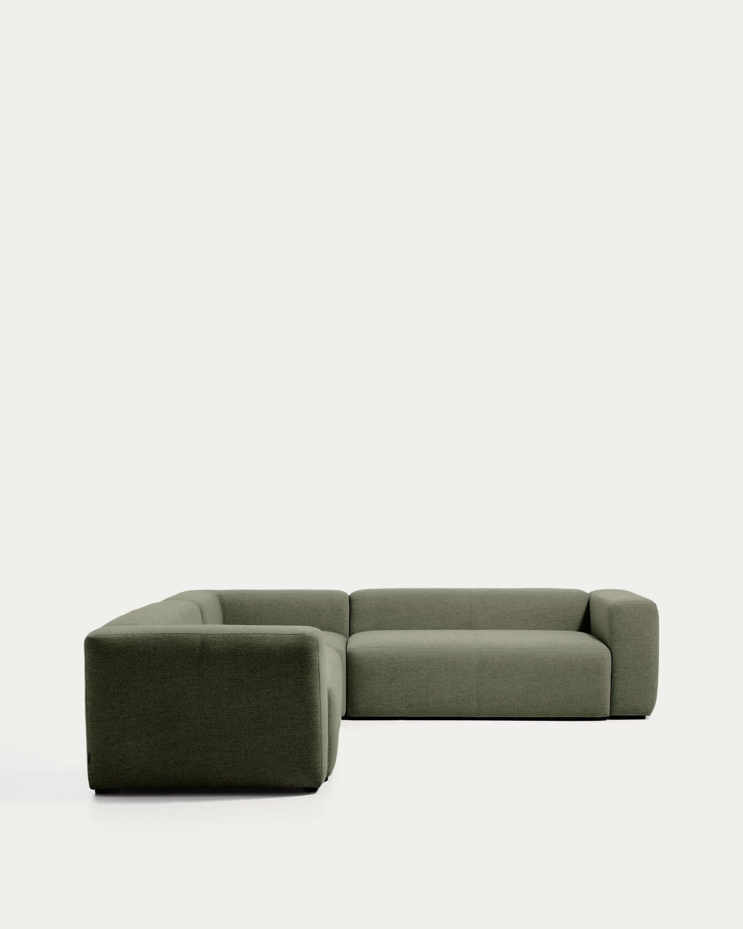 Divano ad angolo Blok 5 posti in ciniglia verde muschio 320 x 290 cm / 290 x 320 cm FSC Mix Credit