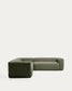Divano ad angolo Blok 5 posti in ciniglia verde muschio 320 x 290 cm / 290 x 320 cm FSC Mix Credit
