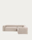 Divano ad angolo Blok 4 posti beige 290 x 290 cm