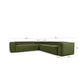 Divano ad angolo Blok 4 posti a coste spesso verde 290 x 290 cm