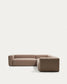 Divano ad angolo Blok 4 posti in ciniglia marrone 290 x 290 cm FSC Mix Credit