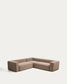 Divano ad angolo Blok 4 posti in ciniglia marrone 290 x 290 cm FSC Mix Credit