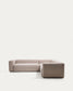 Divano ad angolo Blok 4 posti in ciniglia beige 290 x 290 cm FSC Mix Credit