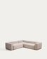Divano ad angolo Blok 4 posti in ciniglia beige 290 x 290 cm FSC Mix Credit