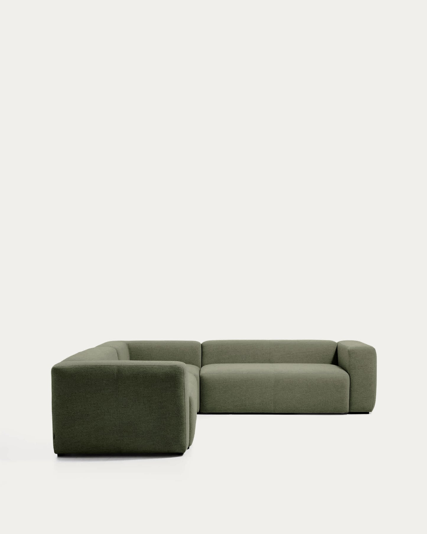 Divano ad angolo Blok 4 posti in ciniglia verde muschio 290 x 290 cm FSC Mix Credit