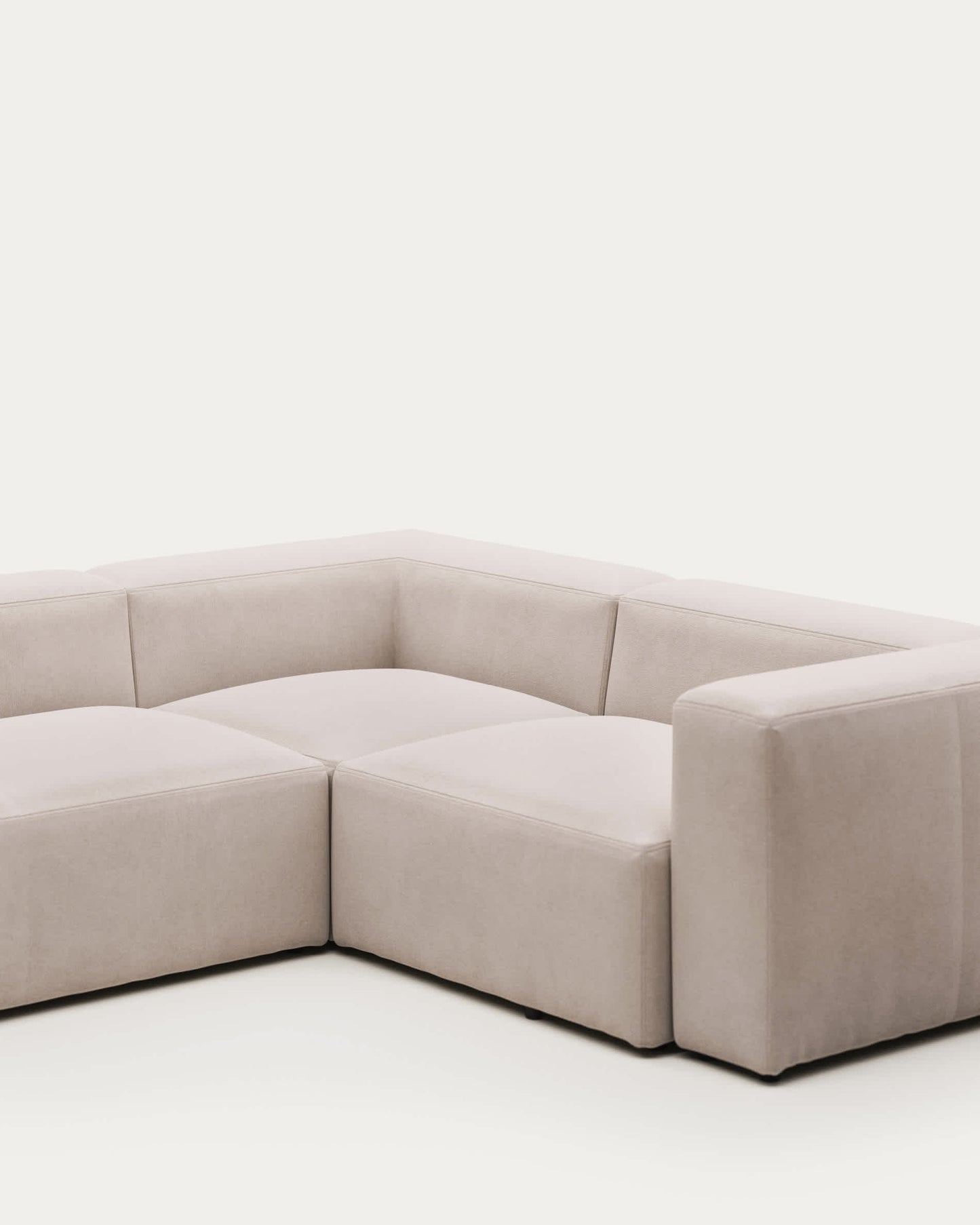 Divano ad angolo Blok 3 posti beige 290 x 230 cm