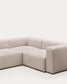 Divano ad angolo Blok 3 posti beige 290 x 230 cm
