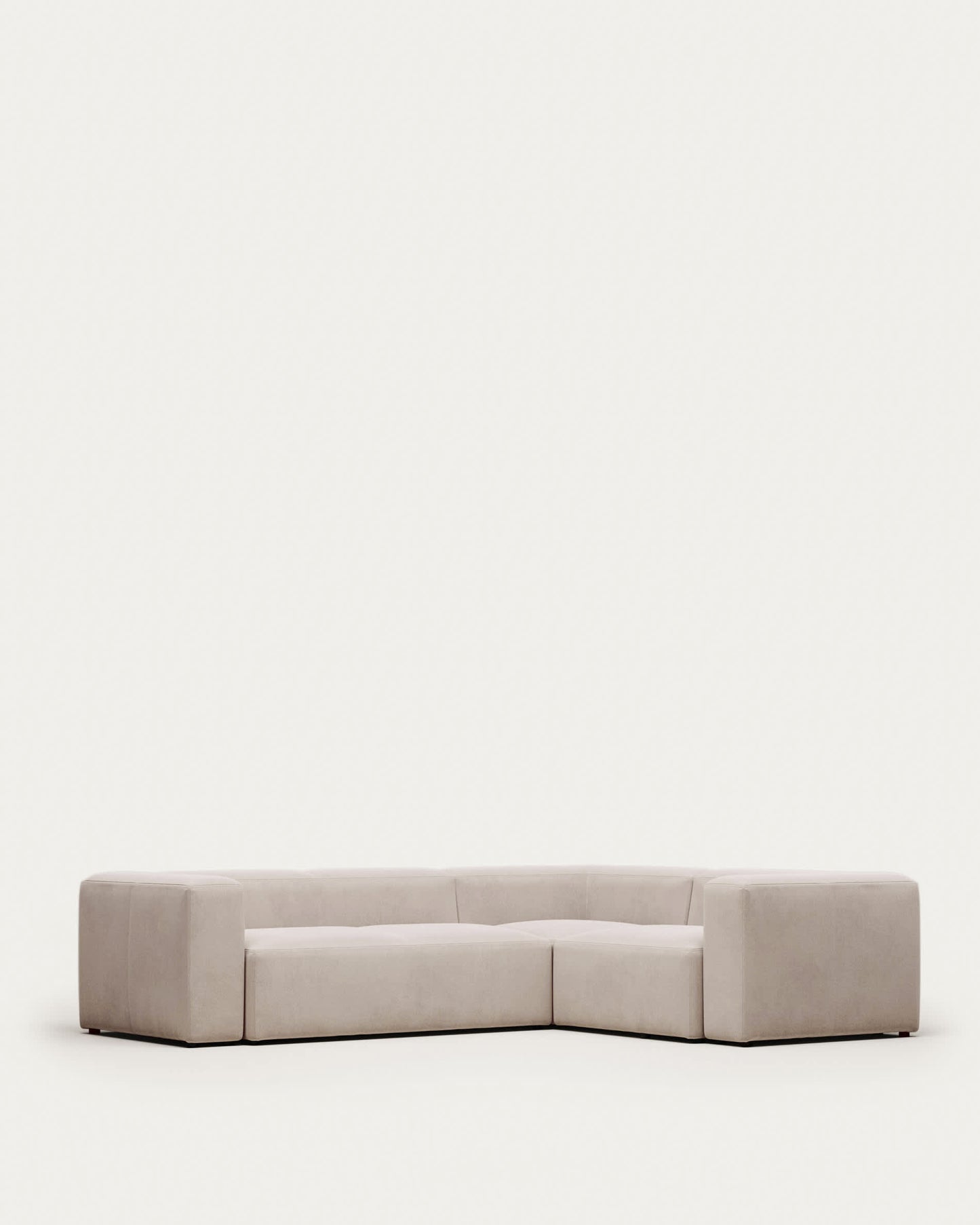 Divano ad angolo Blok 3 posti beige 290 x 230 cm