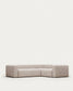 Divano ad angolo Blok 3 posti beige 290 x 230 cm