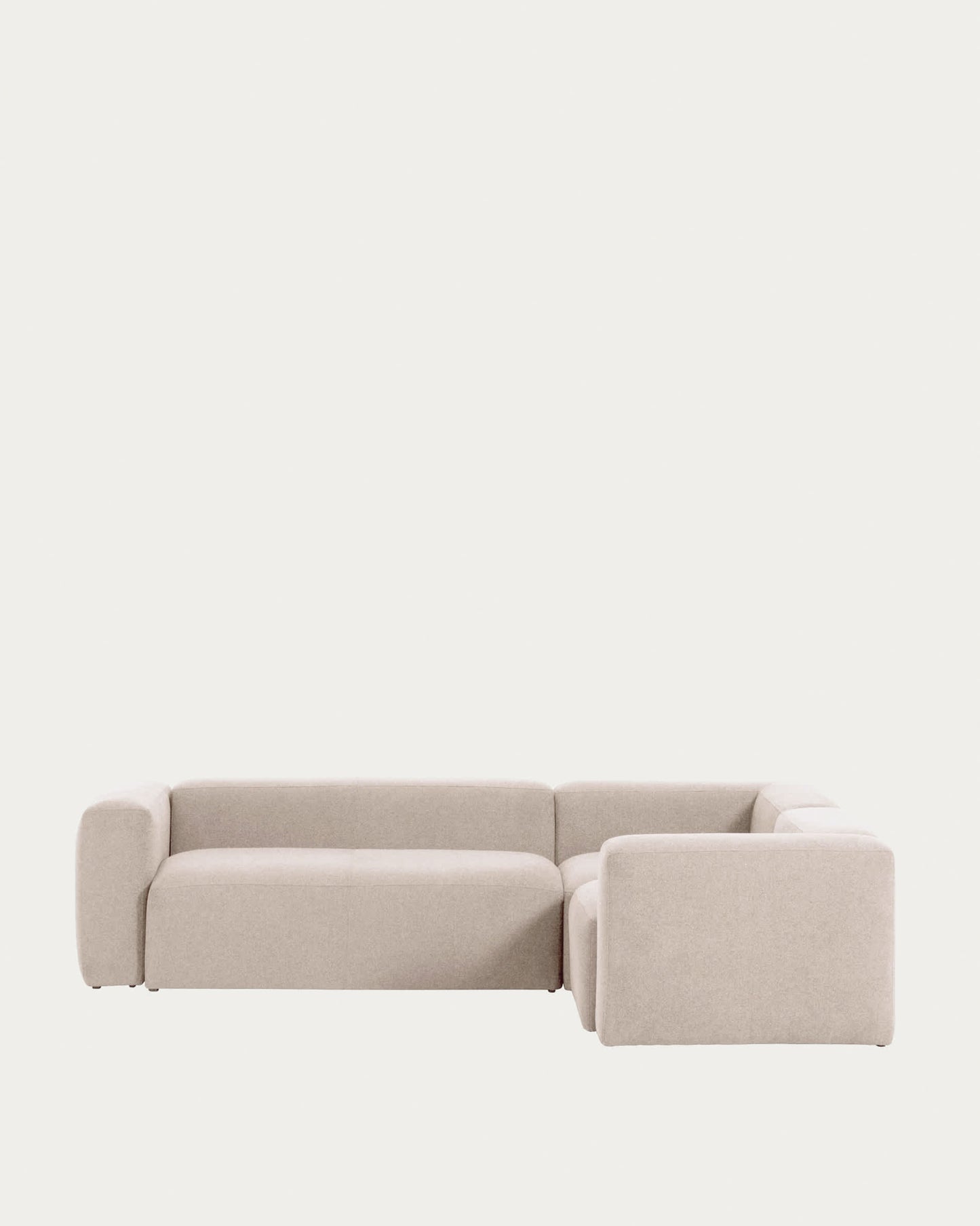 Divano ad angolo Blok 3 posti beige 290 x 230 cm