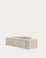 Divano ad angolo Blok 3 posti beige 290 x 230 cm