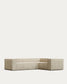 Divano ad angolo Blok 3 posti ignifugo in velluto a coste spesso écru 290 x 230 cm/230 x 290 cm FSC Mix Credit