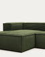 Divano Blok 3 posti chaise longue sinistra in velluto a coste spesse verde 300 cm