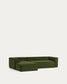 Divano Blok 3 posti chaise longue sinistra in velluto a coste spesse verde 300 cm